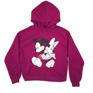 Disney Mickey‎ Minnie Mouse Hoodie Womens M Red Fleece Sweatshirt Jerry Leigh